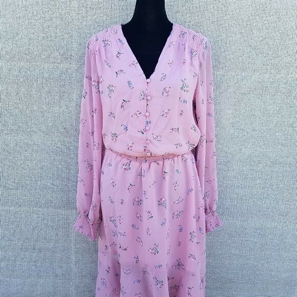 1. State Asymmetrical Long sleeves Floral Dress Womens. Size Small. NWT $119 - Picture 4 of 12